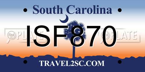 ISF870 South Carolina License Plate