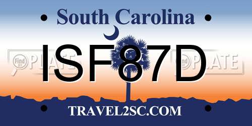 ISF87D South Carolina License Plate