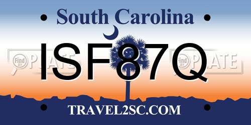 ISF87Q South Carolina License Plate