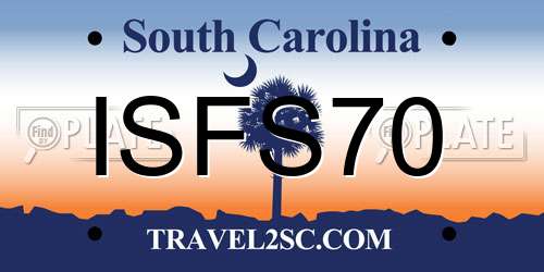 ISFS70 South Carolina License Plate