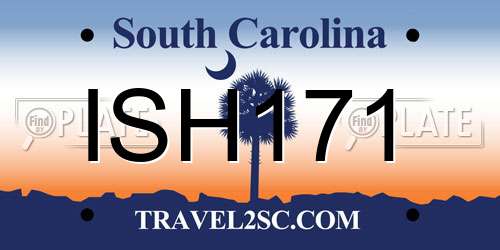 ISH171 South Carolina License Plate