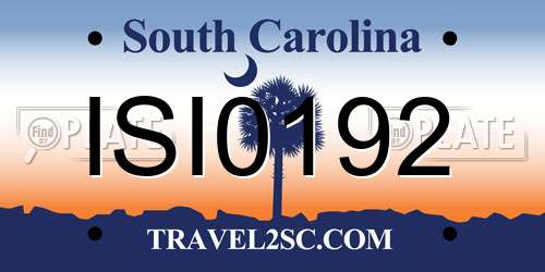 ISI0192 South Carolina License Plate