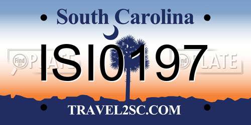 ISI0197 South Carolina License Plate