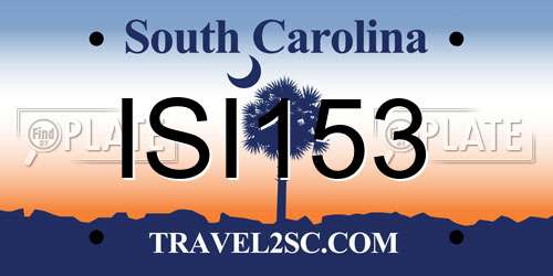 ISI153 South Carolina License Plate