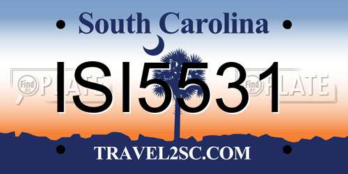 ISI5531 South Carolina License Plate