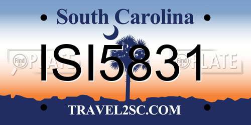 ISI5831 South Carolina License Plate