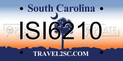ISI6210 South Carolina License Plate