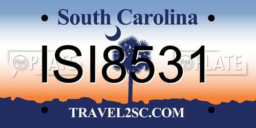 ISI8531 South Carolina License Plate