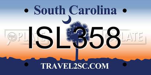 ISL358 South Carolina License Plate