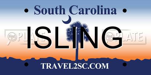 ISLING South Carolina License Plate