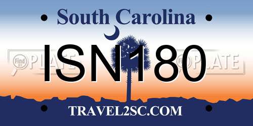 ISN180 South Carolina License Plate