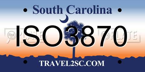 ISO3870 South Carolina License Plate