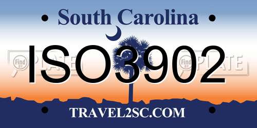 ISO3902 South Carolina License Plate