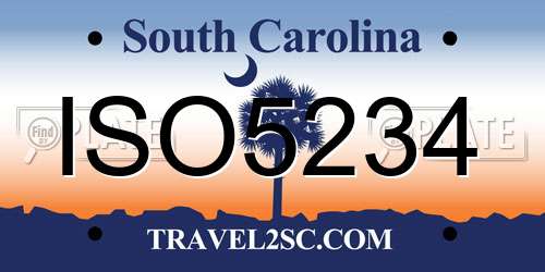 ISO5234 South Carolina License Plate