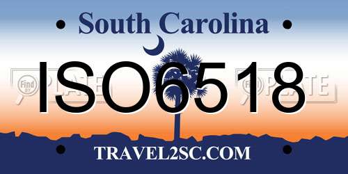 ISO6518 South Carolina License Plate
