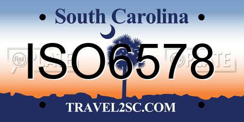 ISO6578 South Carolina License Plate