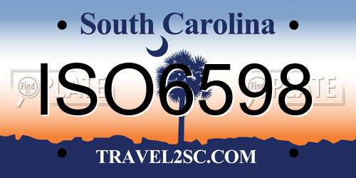 ISO6598 South Carolina License Plate