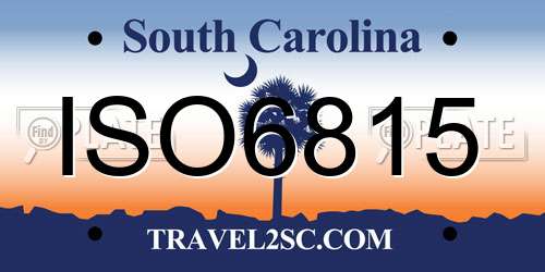 ISO6815 South Carolina License Plate