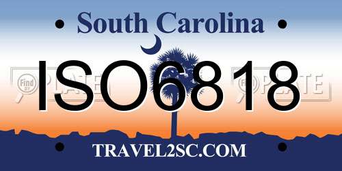 ISO6818 South Carolina License Plate