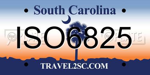 ISO6825 South Carolina License Plate