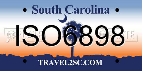 ISO6898 South Carolina License Plate