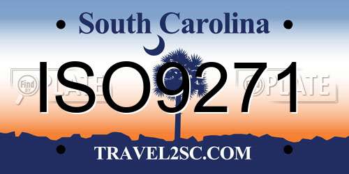 ISO9271 South Carolina License Plate