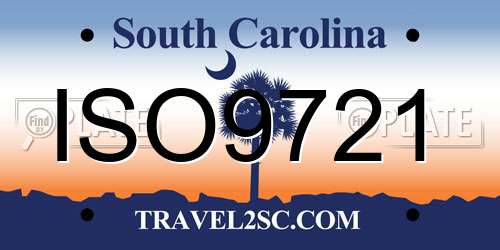 ISO9721 South Carolina License Plate