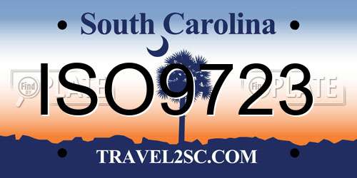 ISO9723 South Carolina License Plate