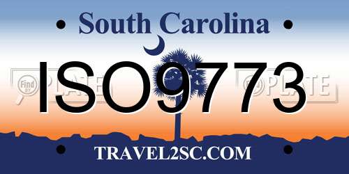 ISO9773 South Carolina License Plate
