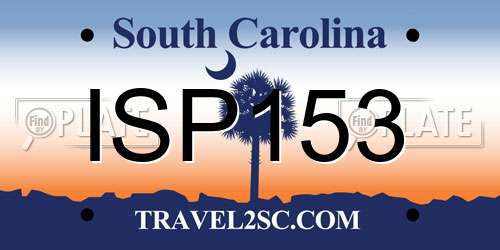 ISP153 South Carolina License Plate