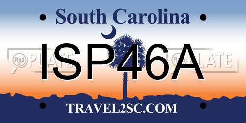 ISP46A South Carolina License Plate
