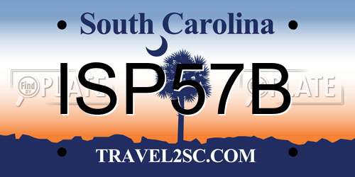 ISP57B South Carolina License Plate