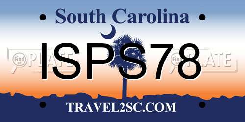 ISPS78 South Carolina License Plate