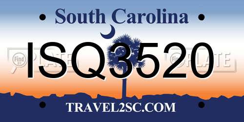 ISQ3520 South Carolina License Plate