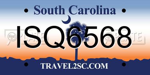 ISQ6568 South Carolina License Plate