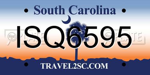 ISQ6595 South Carolina License Plate
