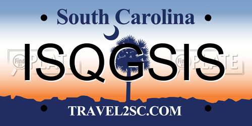 ISQGSIS South Carolina License Plate