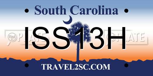 ISS13H South Carolina License Plate
