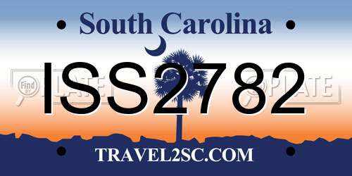 ISS2782 South Carolina License Plate