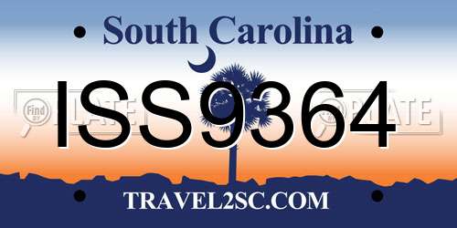 ISS9364 South Carolina License Plate
