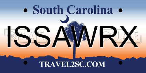 ISSAWRX South Carolina License Plate