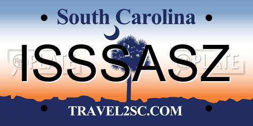 ISSSASZ South Carolina License Plate
