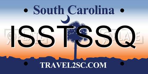 ISSTSSQ South Carolina License Plate