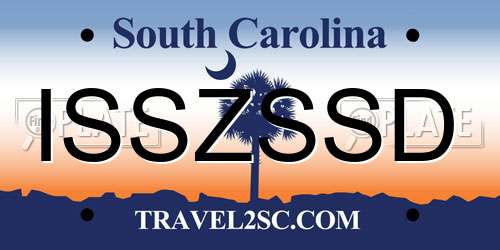 ISSZSSD South Carolina License Plate