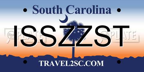 ISSZZST South Carolina License Plate