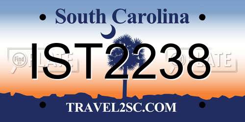 IST2238 South Carolina License Plate