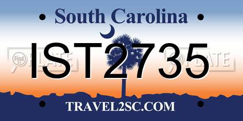 IST2735 South Carolina License Plate