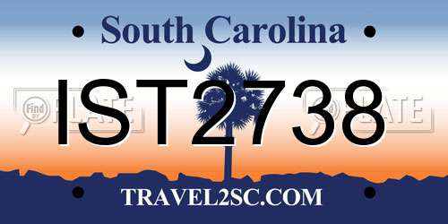 IST2738 South Carolina License Plate