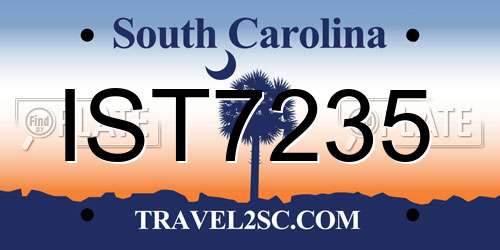 IST7235 South Carolina License Plate