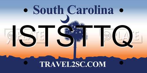 ISTSTTQ South Carolina License Plate